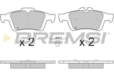 Задні тормозні (гальмівні) колодки bremsi BP3217 на Ягуар Xj