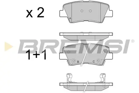 Задні тормозні (гальмівні) колодки Bremsi BP3456