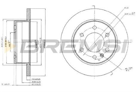 Задний тормозной диск bremsi CD5311S на Фольксваген Крафтер