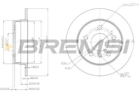 Задний тормозной диск bremsi CD7258S на Мерседес W245