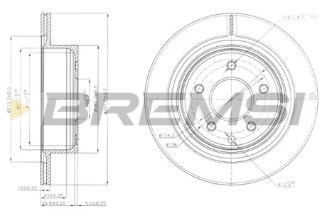 Задний тормозной диск bremsi CD7579V