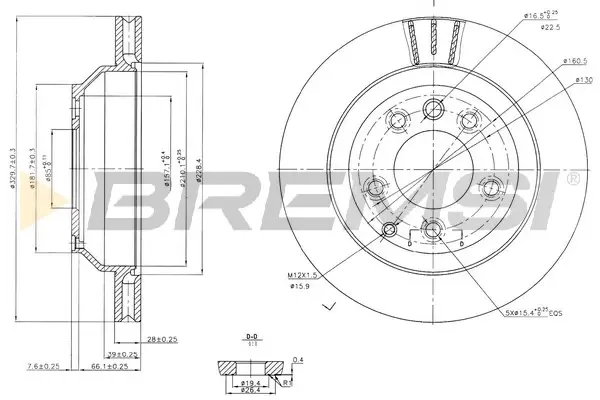 Задний тормозной диск bremsi CD7580V