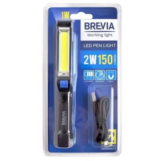 Brevia LED Pen Light 2W COB+1W LED 150lm, 900mAh, microUSB BREVIA 11220