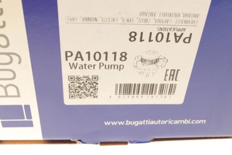 CHEVROLET Помпа воды Lacetti,Captiva,Opel Antara 2.0D bugatti PA10118