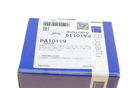 HYUNDAI Помпа воды i20,30,Kia Ceed,Cerato,Soul,Venga bugatti PA10119