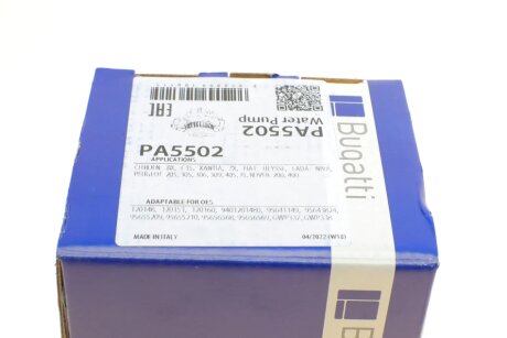 CITROEN Помпа воды BX 1,7D/TD 1988- bugatti PA5502