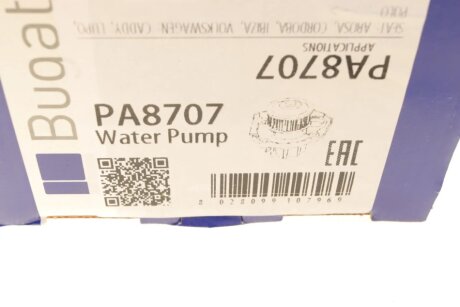 VW Помпа воды POLO 1.0I 96-,LUPO 99- bugatti PA8707