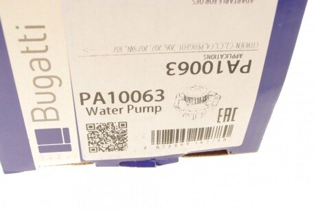 CITROEN Помпа воды C3 1.4 16V 04-, PEUGEOT 206, 307 bugatti PA10063