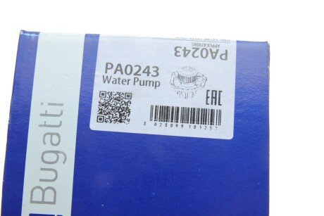 FORD Помпа воды Escort/Orion 1,4/1,6i CVH Fiesta 1,3/1,4 bugatti PA0243