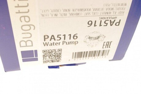 VW Помпа воды Golf IV 1.9TDI, Bora 1.9TDI, SKODA Octavia 1.9TDI 96- bugatti PA5116