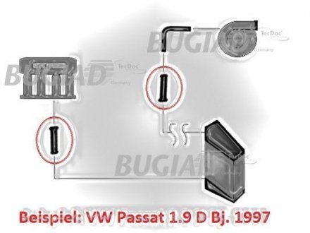 Патрубок турбіни d=50мм, L=59мм Audi A4/A6/VW Golf III/IV 95- bugiad 82624