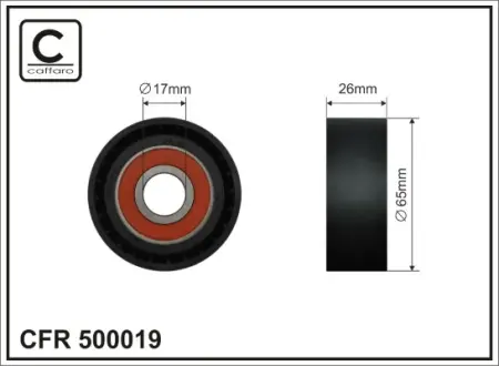 Ролик паска приводного 65x17x26 (великий) BMW X6 71 07- caffaro 500019 Бмв X5 f15
