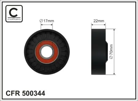 70X17X22 Ролик натяжника паса MB E-class (W213)/V-class (W447) 2.0D (OM654) 16- caffaro 500344 Мерседес GLS-Class