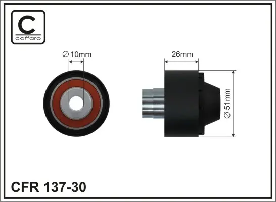 (52x10x26) Ролик PSA/Ford 1.4 HDi/TDCi 1.6HDi 01- Caffaro 137-30 (фото 1)