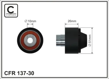 (52x10x26) Ролик PSA/Ford 1.4 HDi/TDCi 1.6HDi 01- Caffaro 137-30
