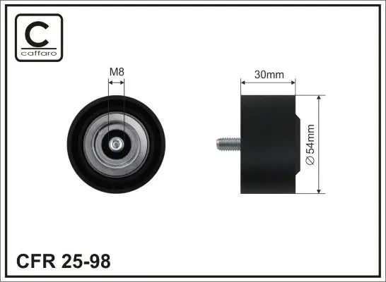 54,5x17x30 Ролик обвідний паска поліклинового DB 211/220/Sprinter CDI 99- caffaro 25-98