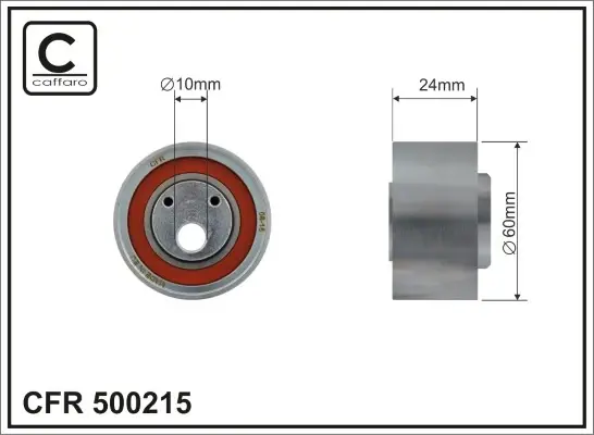 60x10x24 metal Натяжний ролік Audi 100/A6 2,5TDI 94- caffaro 500215