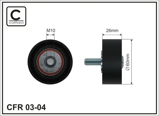 60X10X25 Ролик обвідний поліклинового паска PSA Berlingo/Jumpy/Scudo/Expert/Partner caffaro 03-04