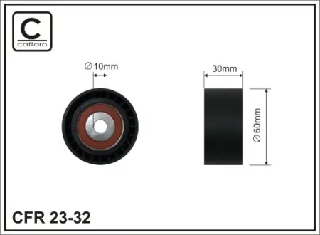 60x10x30 Ролик направляючий паса ГРМ Peugeot/Citroen/Ford/Mazda/Volvo Psa 1.4HDI Caffaro 2332
