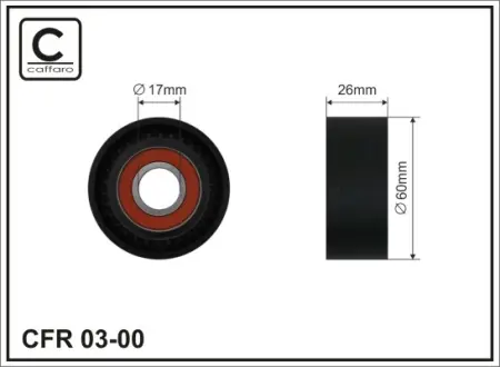 (60x17x25) Ролік до натяжника Renault/Mitsubishi/Nissan/Opel/ Caffaro 0300