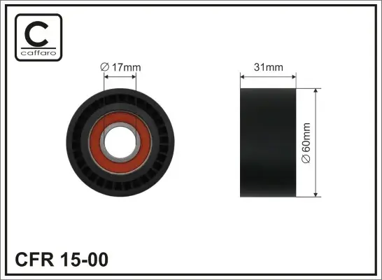 (60x17x31)Ролик паска генер. Opel/Renault1.8/1.9D/2.0/2.2/2.5dCI 02- caffaro 1500