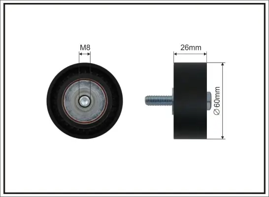 60x8x26 Ролик поліклинового паска Psa 1.4/1.9D Servo Citroen Berlingo caffaro 03-14