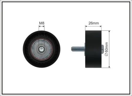 60x8x26 Ролик поліклинового паска Psa 1.4/1.9D Servo Citroen Berlingo caffaro 03-14