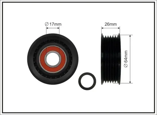 64x17x22,5 Ролик натяжний Chery Elara caffaro 239-00