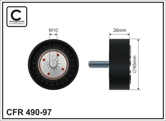 65x10x26 Паразит. ролик паска генераторного Chevrolet Captiva, Cruze, Lacetti / Opel Antara 2.0 06- caffaro 490-97