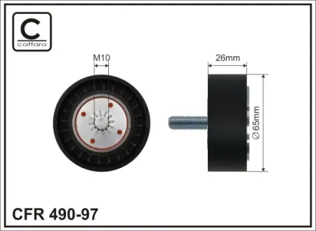 65x10x26 Паразит. ролик паска генераторного Chevrolet Captiva, Cruze, Lacetti / Opel Antara 2.0 06- caffaro 490-97