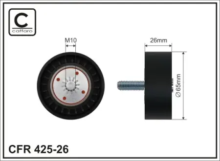 65x10x26 Ролік натяжителя паска ГРМ Chevrolet Captiva 2000CDTi 16V2006/10 caffaro 425-26