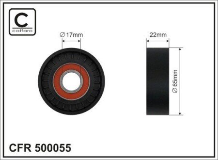 65x17x22 Натяжник паска DB Klasa A (W169) - A 160/ A 180/ A 200 CDI 04-, KLASA B (W245) - B 180 CDI 200 CDI 05- caffaro 500055