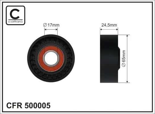 65x17x24,5 Ролик паска приводного Chevrolet Captiva 2.0d 06- caffaro 500005