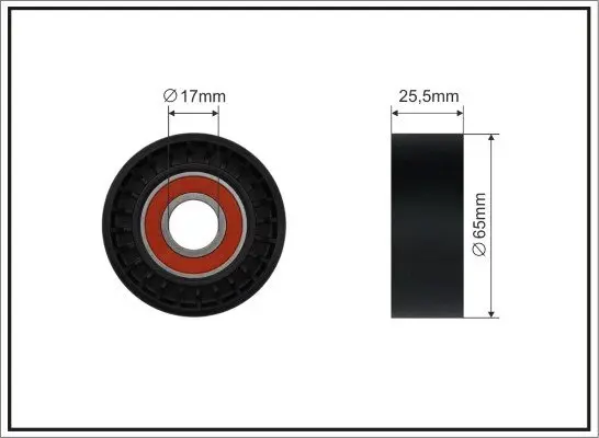 (65x17x25,5) Ролік натяжника паска VW 1.6FSI 03- caffaro 0589