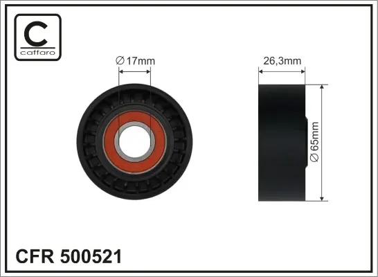 65x17x26 Ролик паска приводного Opel Astra J 1.6DTL 14- caffaro 500521
