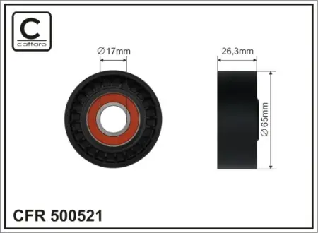 65x17x26 Ролик паска приводного Opel Astra J 1.6DTL 14- caffaro 500521