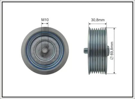 (69,8x10x26,5) Ролік натяжний Nissan 350 Z (Z33) 05-/GT-R (R35) 09- Caffaro 500429