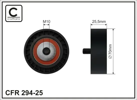 70x10x25,5 Натягувач паска клин. Bmw E34,E36 90- caffaro 294-25