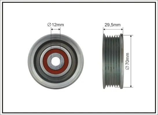 70x12x22,5 Ролик паска приводного Toyota Land Cruiser 100/Lexus GX470 02- Caffaro 499-92 (фото 1)