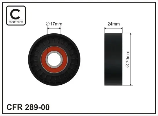70x17x24 Натяжний ролик SKODA Fabia 1.0/1.4 08.99- caffaro 28900