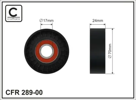70x17x24 Натяжний ролик SKODA Fabia 1.0/1.4 08.99- caffaro 28900