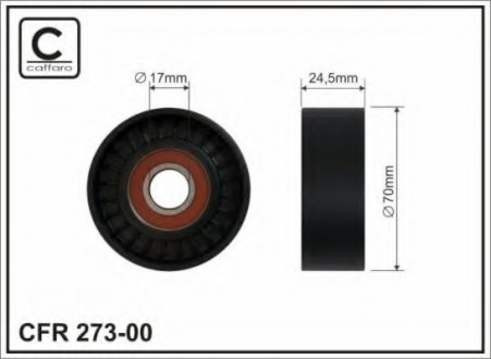 (70x17x24) Ролик паска поліклинового Volvo V70 2.4D 05-14 caffaro 273-00