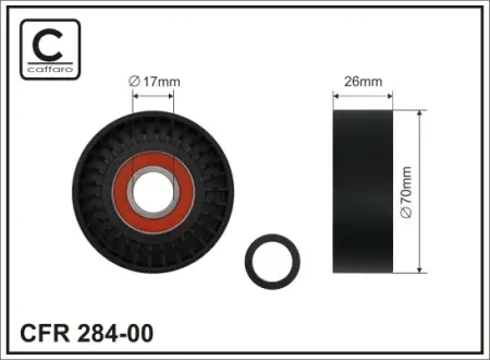 70x17x26 Натяжник паска BMW 1 (E81,E87), 3 (E46, E90/E91/E92/E93), 5 (E60) X3 (E83) Z4 (E85) 1.6i/1.8i/2.0i 02.02- caffaro 284-00