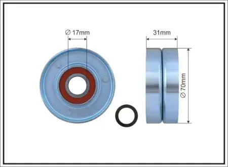(70x17x31 metal) (= 318-00) натяжний Toyota Camry, Previa, RAV 4 III 2.4 08.00- caffaro 500155