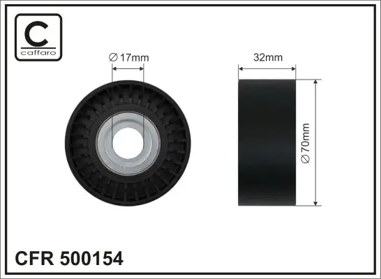70x17x31 metal Ролик BMW 5 (F10), 7 (F01, F02, F03, F04), X3 (F25) 2.5/3.0 06.08- caffaro 500154