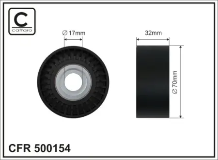 70x17x31 metal Ролик BMW 5 (F10), 7 (F01, F02, F03, F04), X3 (F25) 2.5/3.0 06.08- Caffaro 500154
