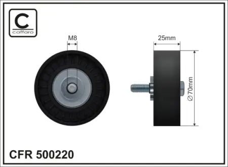 70x8x25 Ролик паска приводного Ford/Volvo 1,5-1,6Ecoboost Caffaro 500220