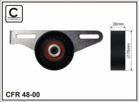 (70x8x26) Ролік натяжний паска Renault Kangoo 1,4/1,6 16V caffaro 48-00