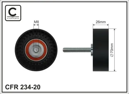 70x8x26 Ролік паска Ford Mondeo 1.8/2.0/2.0TDCI 00- Caffaro 234-20
