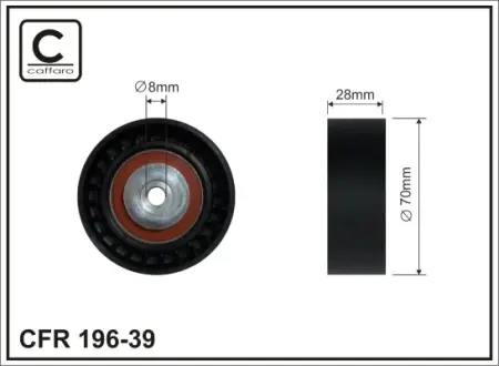 70x8x28 Ролик паска поліклинового Audi A4 1.9TDI, 2.0TDI 01- Caffaro 19639